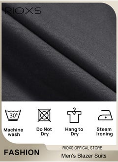 RIOXS Men's Formal Blazer Long Sleeve Blazer Jacket One Button Slimming Casual Blazer Coat With Two Side Pockets Slim Fit Blazer For Business Wedding Prom Dinner Or Daily Wear  - Image 5