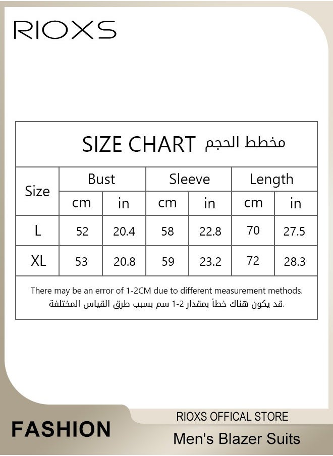 RIOXS - Men's Formal Blazer Long Sleeve Blazer Jacket One Button Slimming Casual Blazer Coat With Two Side Pockets Slim Fit Blazer For Business Wedding Prom Dinner Or Daily Wear - Image 1