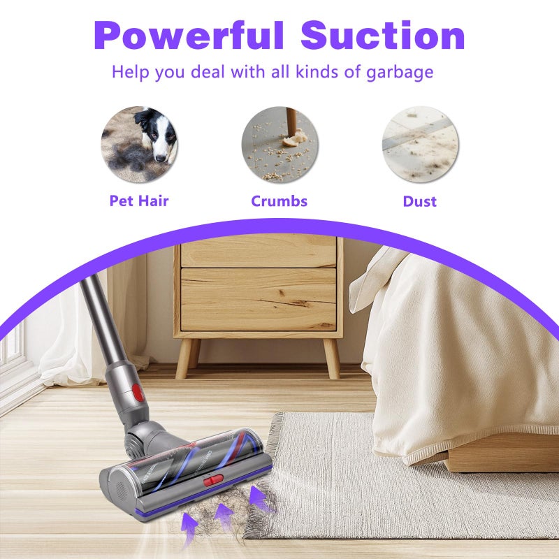 Tivcroxs Upgrade High Torque Brush Head Replacement Vacuum Head for Dyson V7 V8 Cyclone V10 V11 V15 SV10 SV11 SV12 SV14 SV15 Cordless Vacuum Cleaner, Quick Release Motor-Head Brush for,Adjustable Suction - Image 5