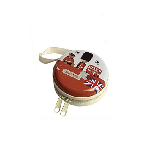 Encelade Round Aluminium Zipper Headphone Case London LC-08 (Multicolor) (All Earphones) - Image 1