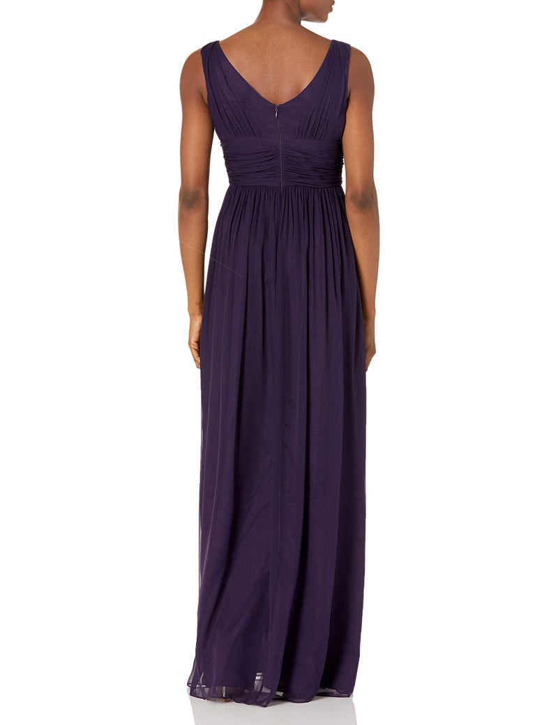 Donna Morgan Women's Julie Long Bra Friendly Chiffon Dress, Amethyst, 0 - Image 2