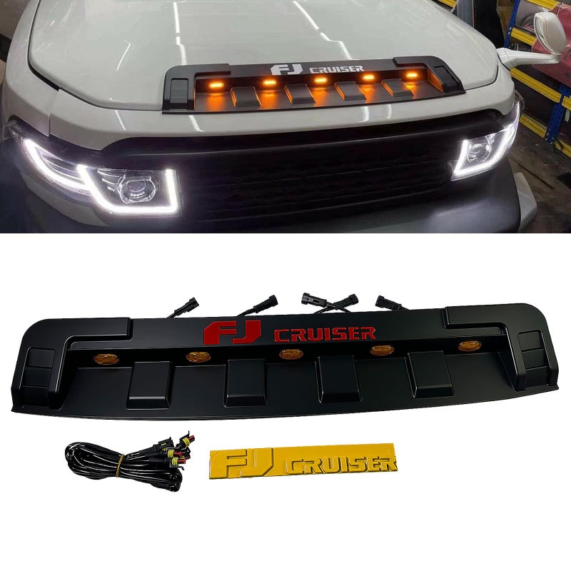 BST BSSP Front Engine Hood Air Intake Grille Cover wLamp Compatible with 20072014 Toyota FJ Cruiser 40L - Image 2