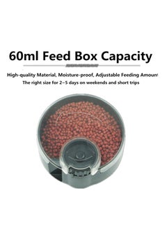 SYOSI Automatic Fish Feeder for Aquarium, Vacation Timer Feeder, Small Auto Fish Feeder Dispenser for Mini Tank and Pond, Suitable for Flakes and Pellets, Battery Operated, Battery Not Included - Black  - Image 4