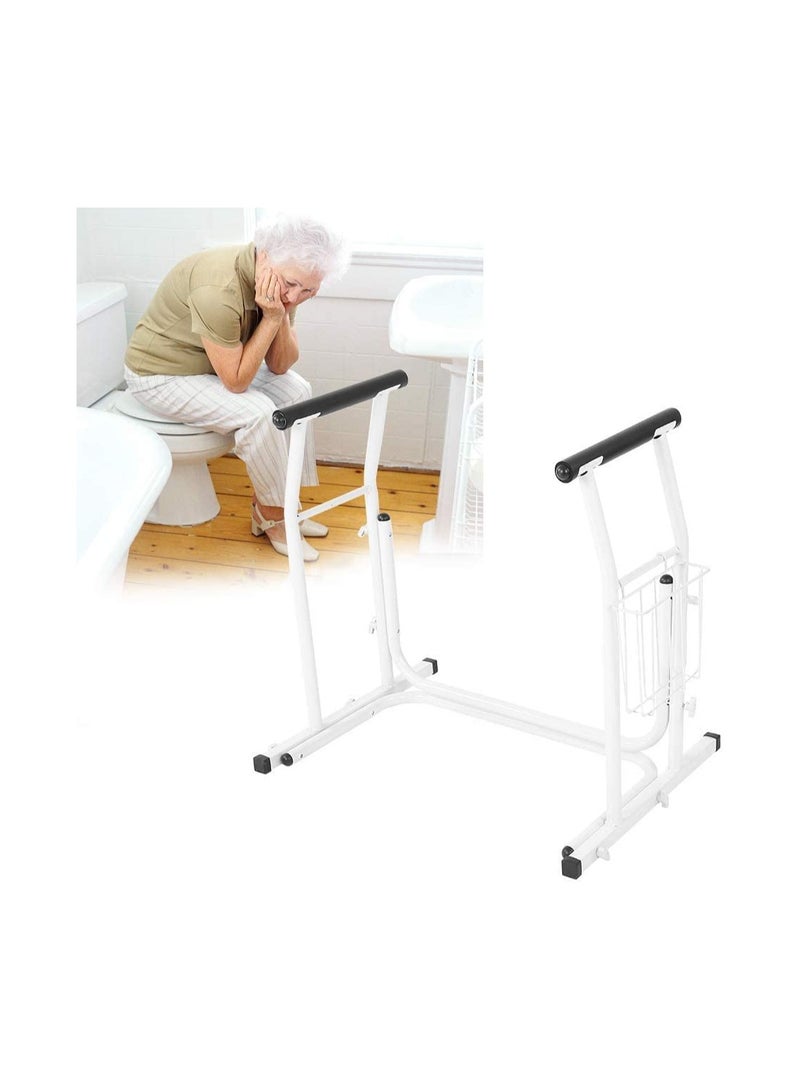 Generic Free Standing Adjustable Toilet Surround Support Frame For Elderly & Disabled Anti-Slip In Bathroom Home  - Image 2