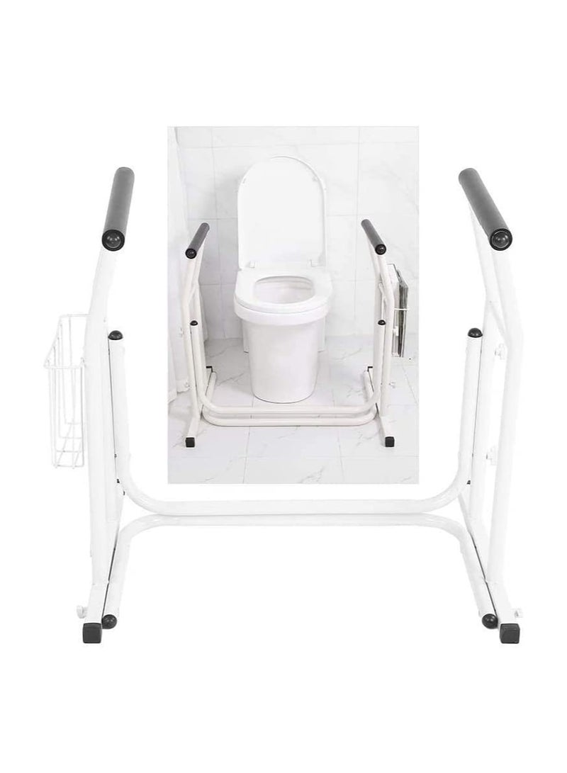 Generic Free Standing Adjustable Toilet Surround Support Frame For Elderly & Disabled Anti-Slip In Bathroom Home  - Image 4