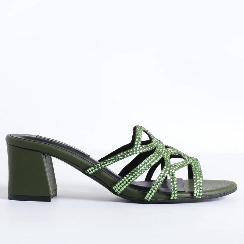 Crystalicious Aylani Handcrafted by Artisans Comfortable Round Toe Block Heel for Wedding, Parties & Dinner Dates - Image 4