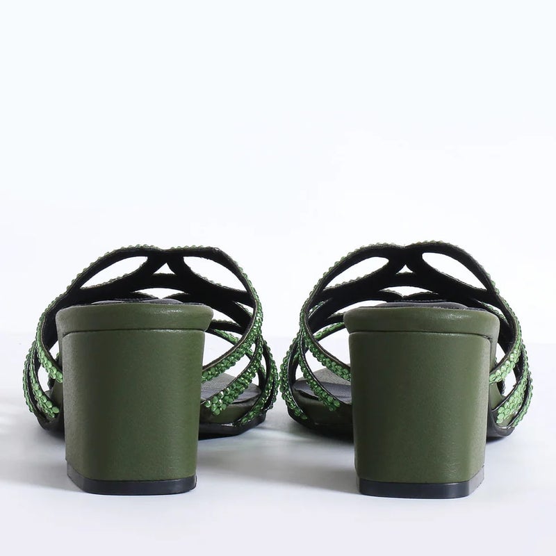 Crystalicious Aylani Handcrafted by Artisans Comfortable Round Toe Block Heel for Wedding, Parties & Dinner Dates - Image 5