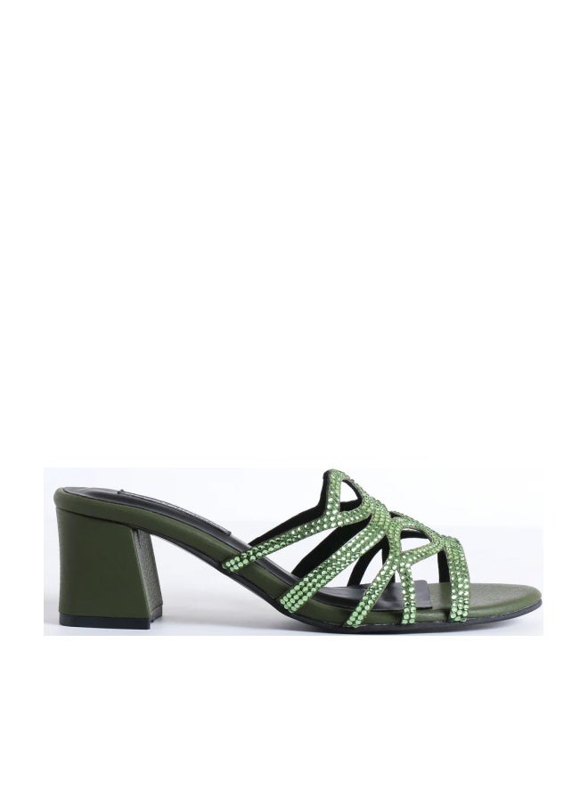 Crystalicious Aylani Handcrafted by Artisans Comfortable Round Toe Block Heel for Wedding, Parties & Dinner Dates - Image 1
