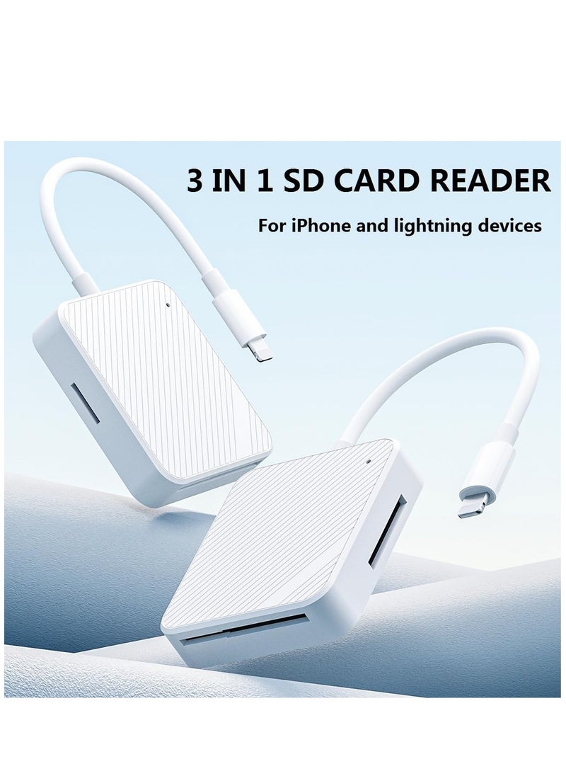 SYOSI - SD Card Reader for iPhone [Apple MFi Certified] Multi Lightning to Memory SD Card Reader Adapter High-Speed Camera Photography Card Viewer for iPhone 14/13/12/11/XS/XR/X/8/7/6/5 Supports SD/TF/XD/SM - Image 1