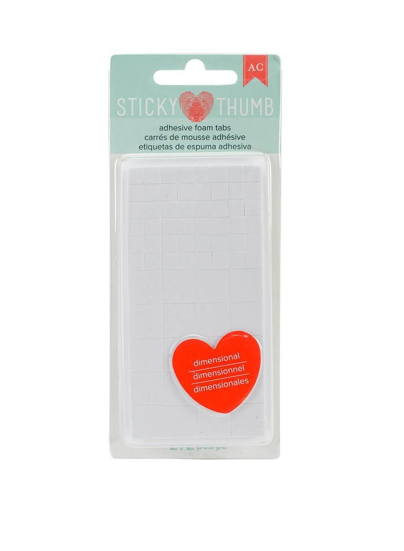 AC Sticky Thumb Dimensional Adhesive Foam White Tabs 272pcs - Image 1