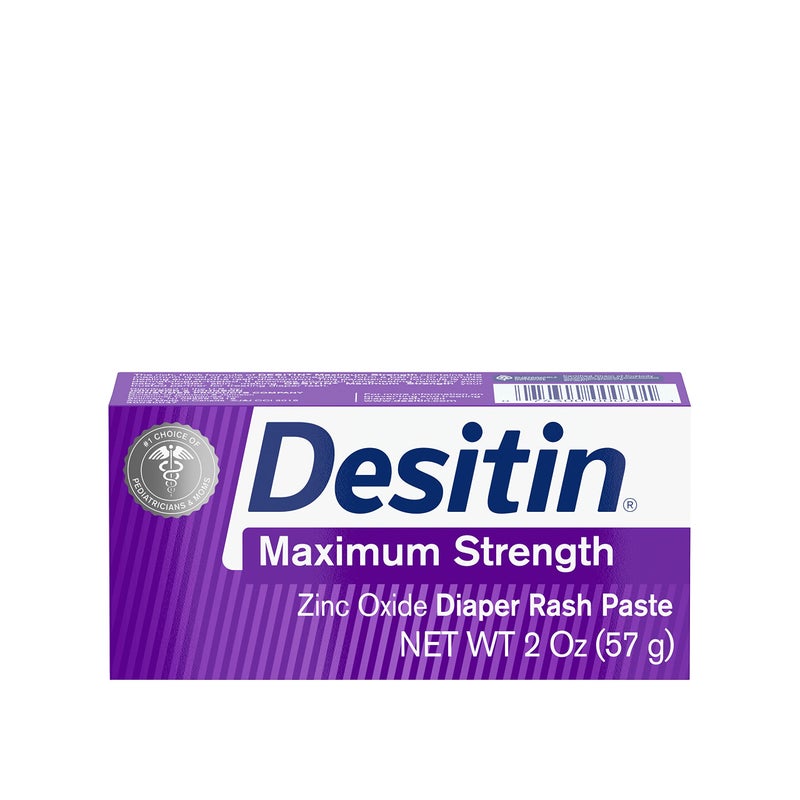 Desitin كريم ديسيتين لعلاج طفح الحفاضات بتركيز أقصى للأطفال مع 40% أكسيد الزنك للعلاج، التخفيف والوقاية، خالي من المواد المسببة للحساسية، خالي من الفثالات والبارابين، حجم السفر، 2 أونصة (عبوة من 6) - Image 2