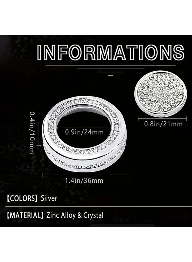 2 Pcs Alloy Bling Volume Knob Cover Fit For C Class E Class Cla Cls Gla Gle Glk Gls Slc Auto Interior Accessories Multimedia Sound Knob Covers Rhinestone - Image 2