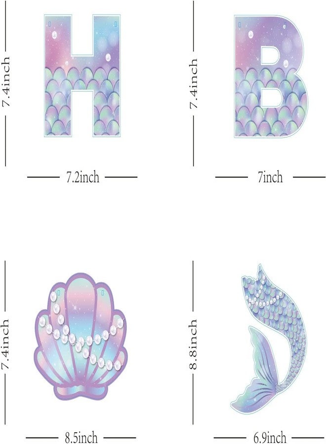 PERFQU Mermaid Birthday Banner - Mermaids Banner, Mermaid Birthday Decorations for Girls, Boys, Kids - Mermaids Party Supplies Decoration for Ocean Theme Parties, Birthdays Parties and Home Decor - Image 2