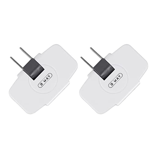 SYCON Outlet Wall Adapter, 2-Prong Swivel Ungrounded Indoor AC Mini Plug Wall Tap-White (3 Way-2 Pack) - Image 1