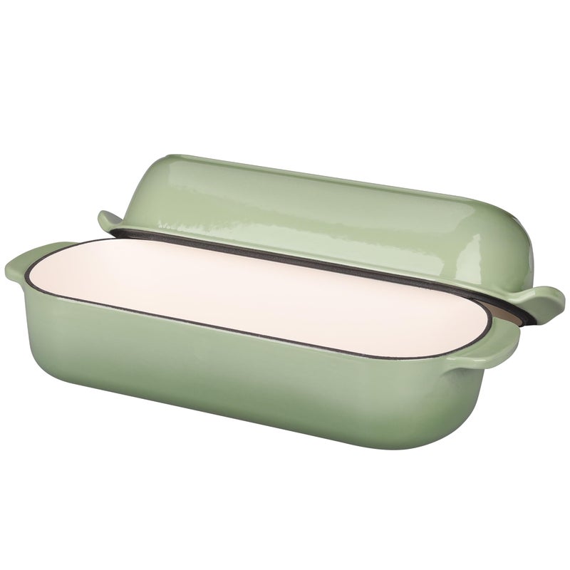 EDGING CASTING Enameled Cast Iron Loaf Pan with Lid, Bread pan, Dutch Oven Bread pan for Homemade Sourdough Bread Baking, 12.5x5.5 inch, 5qt, Pistachio Green - Image 4