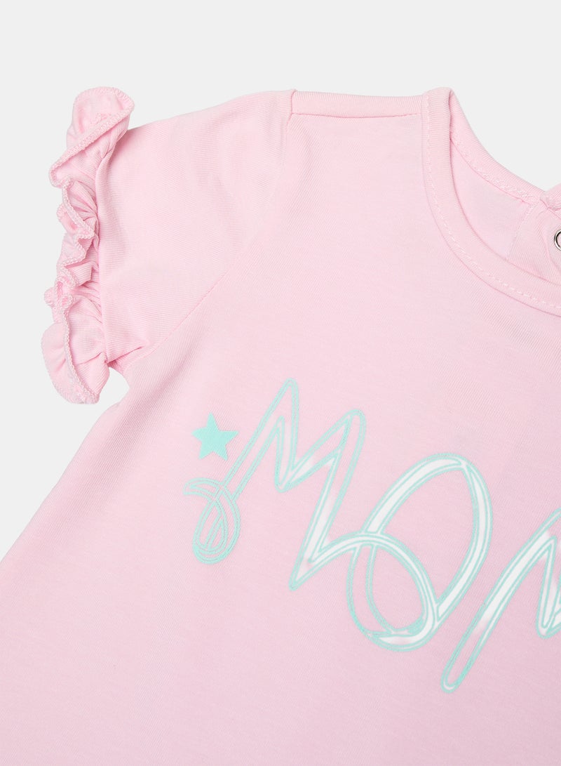 Panco Baby Girls STAR LIGHT T-Shirt with Print Detail - Image 3