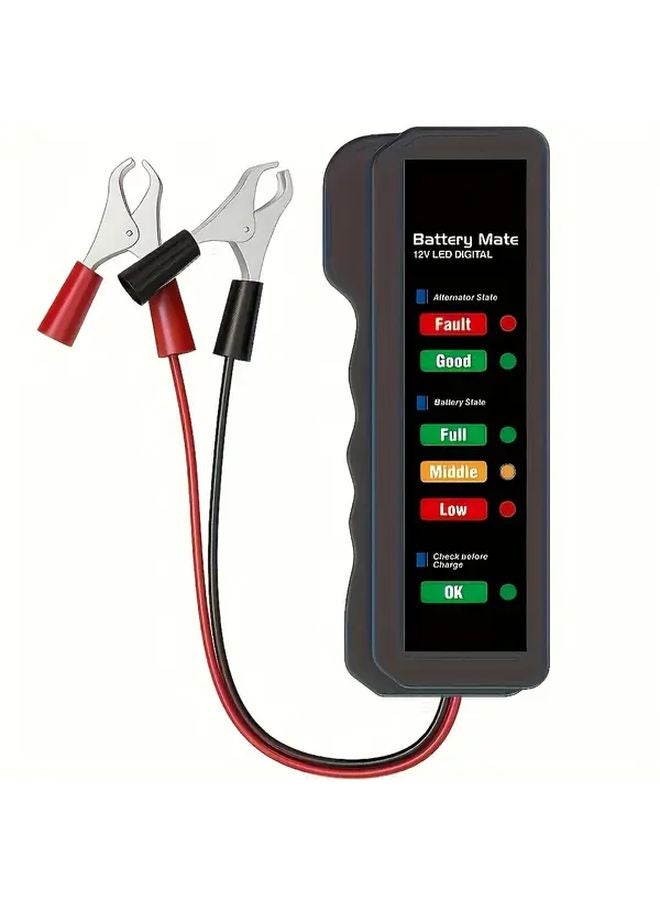 Gray Mini Car Battery Tester Digital Display 12V 36V Portable Engine Testing Device Auto Motorcycle Battery Condition Checker - Image 1