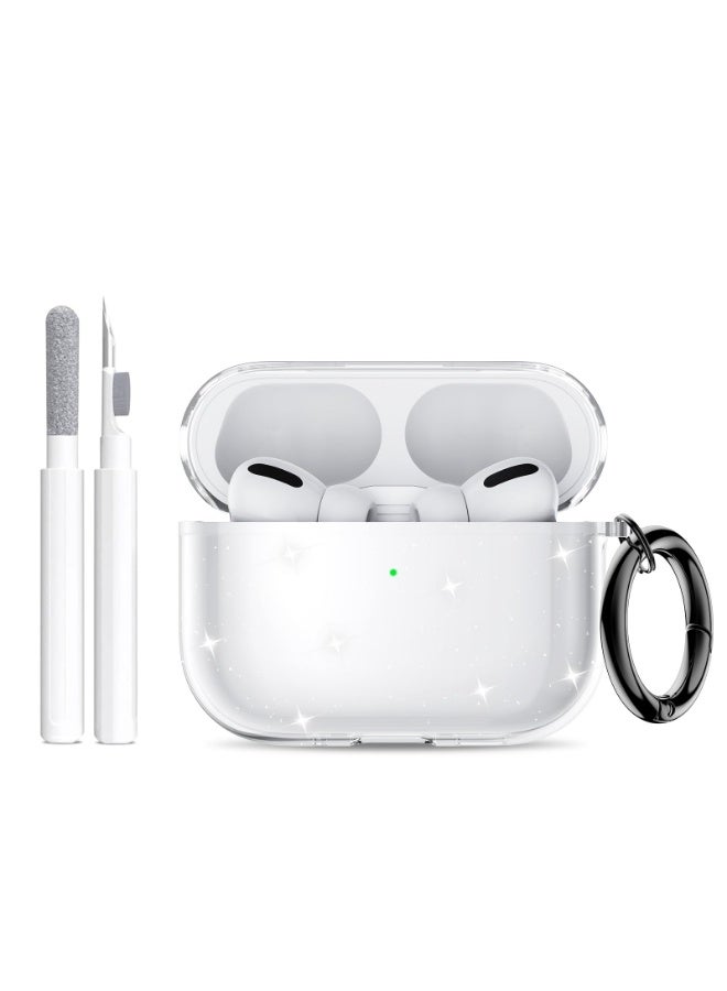 Arabest حافظة AirPods Pro 3 (2025) مع مجموعة تنظيف، غلاف سيليكون ناعم لطيف متوافق مع حافظة AirPods Pro الجيل الثالث مع حلقة مفاتيح للنساء والرجال مع حلقة مفاتيح لحافظة Airpod Pro (2025) - لامع - Image 1