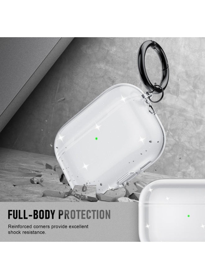 Arabest حافظة AirPods Pro 3 (2025) مع مجموعة تنظيف، غلاف سيليكون ناعم لطيف متوافق مع حافظة AirPods Pro الجيل الثالث مع حلقة مفاتيح للنساء والرجال مع حلقة مفاتيح لحافظة Airpod Pro (2025) - لامع - Image 5