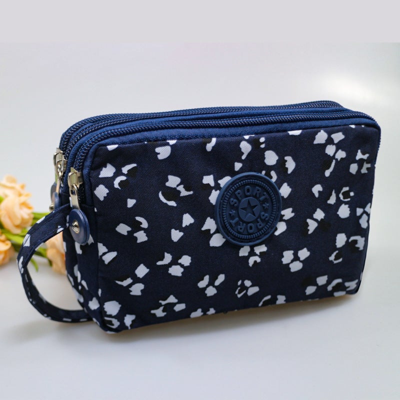 18 Hand Bag Korean Leisure Canvas Mobile Phone Bag Three-Layer Women'S Mommy Wrist Hand Bag - Image 1