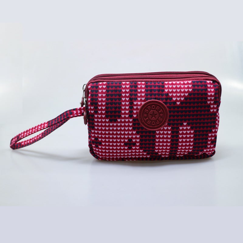 18 Hand Bag Korean Leisure Canvas Mobile Phone Bag Three-Layer Women'S Mommy Wrist Hand Bag - Image 4
