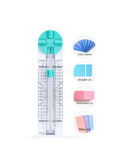 Paper Trimmer Craft Paper Cutter, 4 Style Multi-Function Scrapbooking Tool with Dial Blades of Straight, Wave, Dotted, Perforated, Creasing for Cutting Paper, Photos, Postcards, Scrapbook, Card(1Pack)