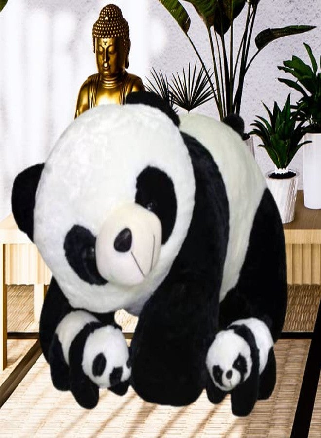 AVSHUB Playtime Panda with 2 Babies Animal Stuffed Playing Toy, Skin Friendly Ultra Soft Cute, Soft Toy for Girls and Boys, Toys for Playing (50 cm) - Image 1