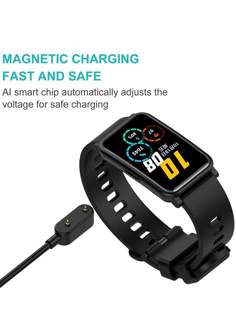 شاحن متوافق مع ساعة هواوي واتش فيت، كابل شحن USB قاعدة حامل محول لساعة هواوي باند 6 (أسود) - Image 4