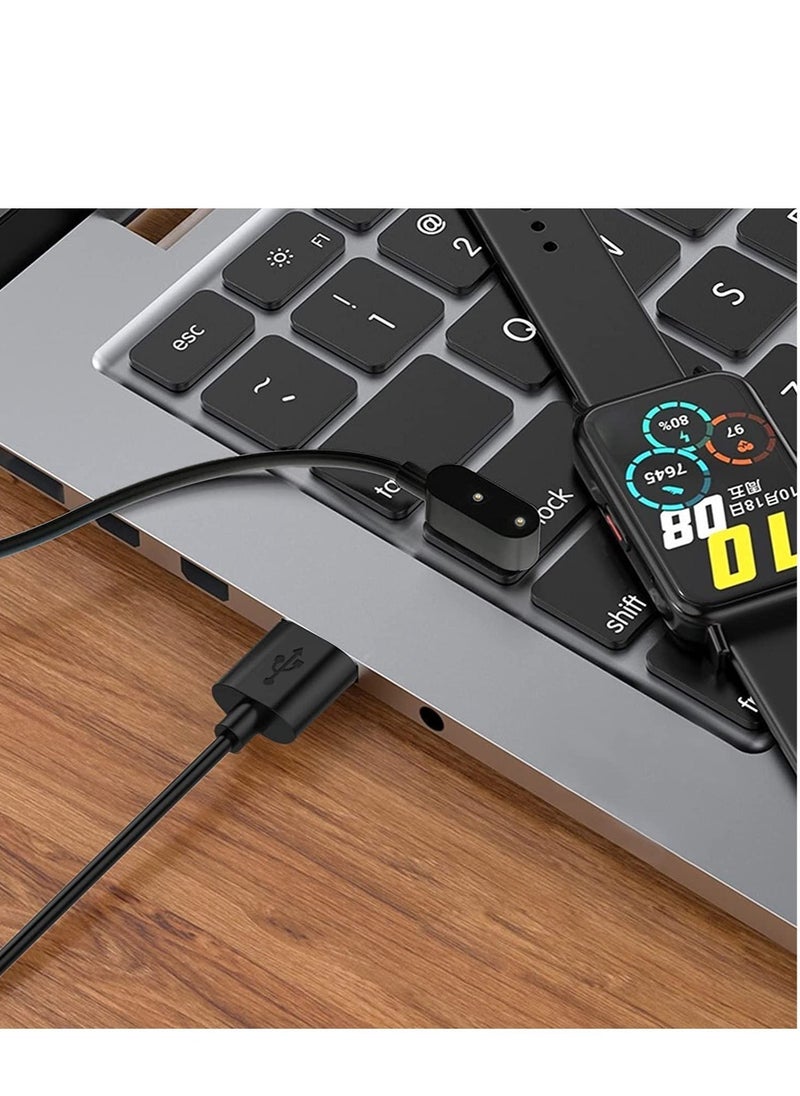 شاحن متوافق مع ساعة هواوي واتش فيت، كابل شحن USB قاعدة حامل محول لساعة هواوي باند 6 (أسود) - Image 5