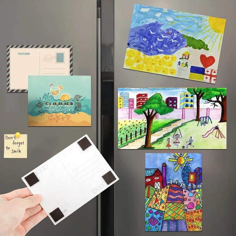 DREWTA Magnetic Squares with 3M Adhesive Backing(100 PCS Each 3/4" x 3/4"),Self Sticky Pre-Cut Magnet Tape Strip for Toldder Family Activities,Peel and Stick for Cards/Picture/Poster - Image 2