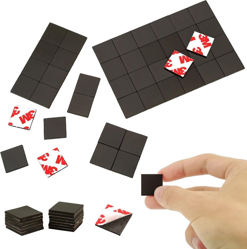 DREWTA Magnetic Squares with 3M Adhesive Backing(100 PCS Each 3/4" x 3/4"),Self Sticky Pre-Cut Magnet Tape Strip for Toldder Family Activities,Peel and Stick for Cards/Picture/Poster - Image 1