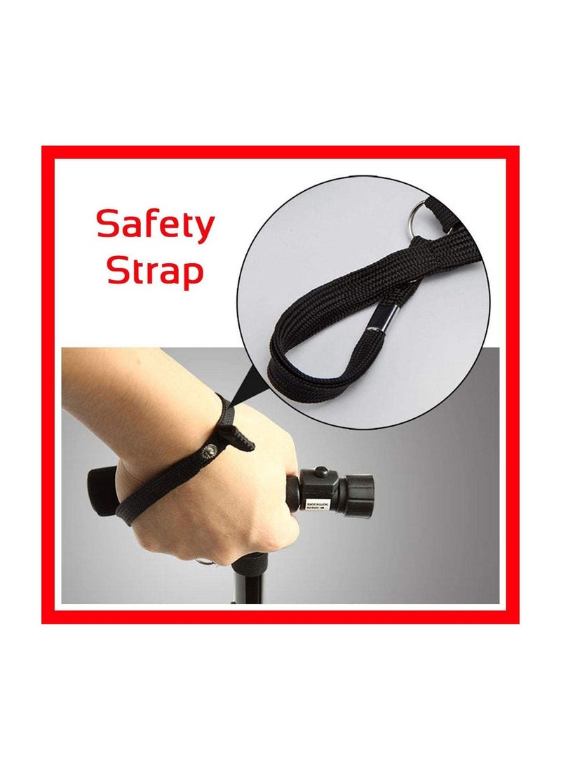Generic - Smart Easy Walking Stick Adjustable Aluminum Lightweight Folding Cane and Extendable Walking Stick with Led Light for  for Elderly with Cushion T Handle and Pivoting Quad Base for Hiking Mountain Clim - Image 1