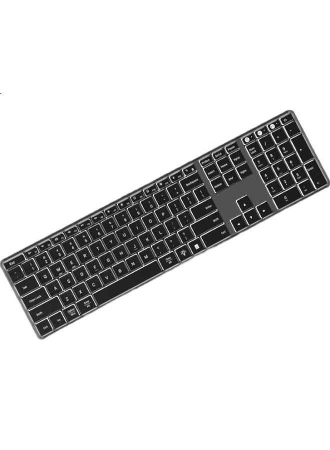 AUSDOM Asdun S4 Pro Wireless Bluetooth Keyboard, Office Desktop Computer Laptop Keyboard, Ultra-Thin Metal Rechargeable Full-Size Silent Keyboard, Long Battery Life, With Backlight, Upgraded Version - Image 2