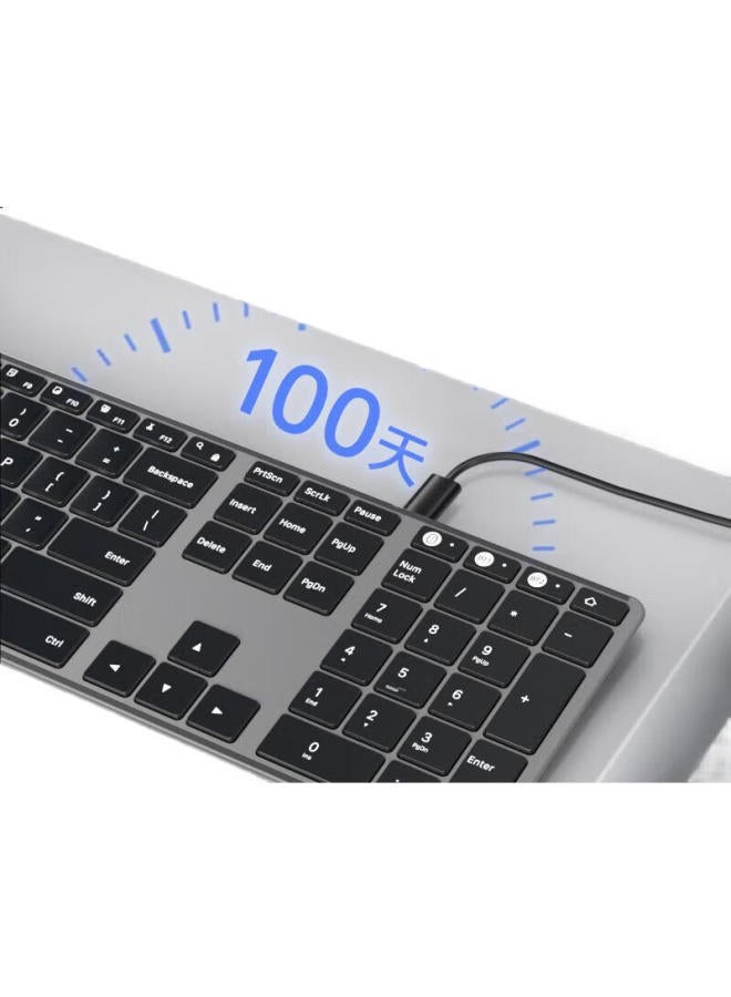 AUSDOM Asdun S4 Pro Wireless Bluetooth Keyboard, Office Desktop Computer Laptop Keyboard, Ultra-Thin Metal Rechargeable Full-Size Silent Keyboard, Long Battery Life, With Backlight, Upgraded Version - Image 1
