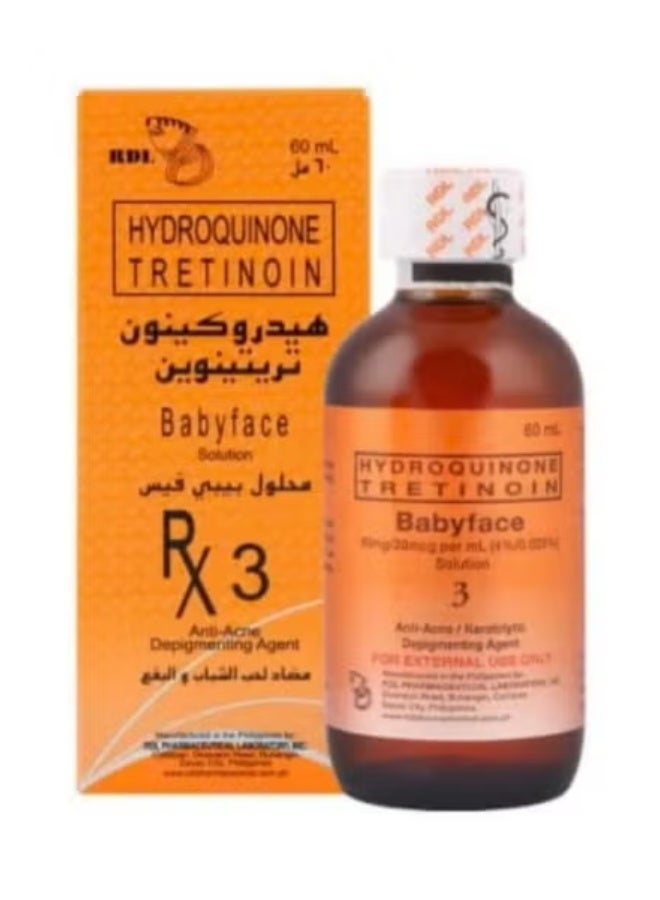 Babyface Solution RX3 Anti-Acne Depigmenting Agent 60 ML