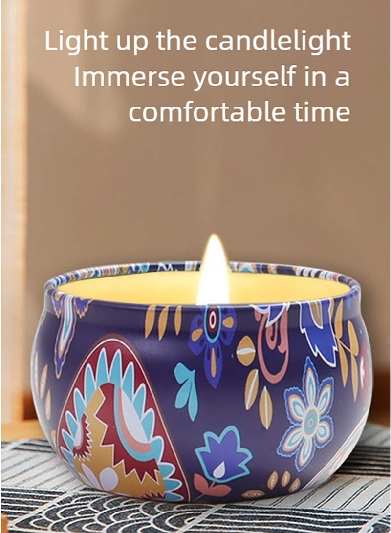 ZEPONOVA 6 Pack Scented Candles, Six Different Scents Candles, Floral Scent Candles, Long lasting Strong Fragrance Scented, Gift candle in Iron Box - Image 4