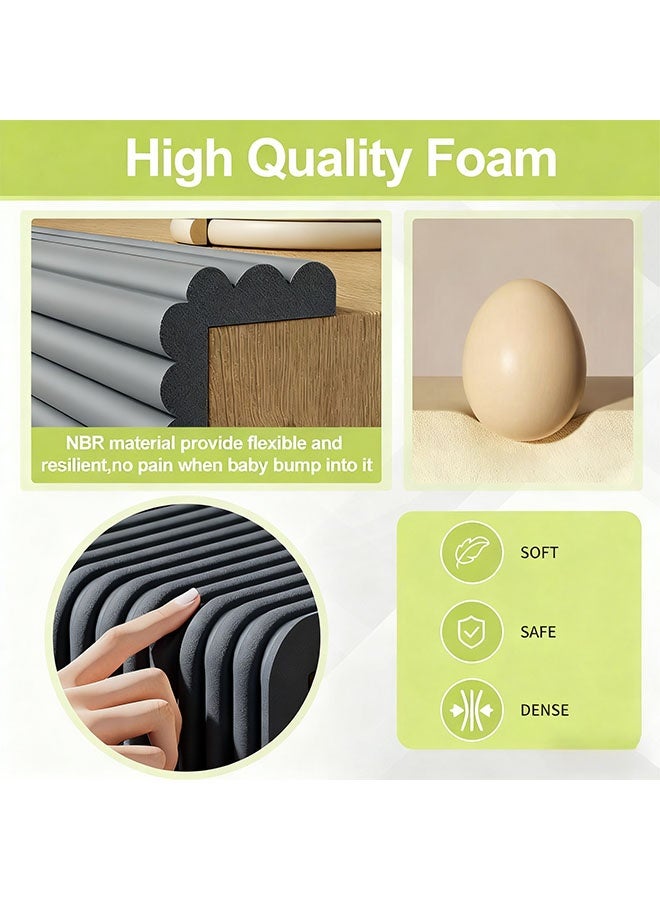 Comysubao 2/4/6 M Foam Safety Strips for Baby Kid, Safety Edge Protection Strip Edge Corner Guards Foam Roll Children Anti Collision Strip Extra Thick Foam Strip for Table Wall Corner with Double Side Tape (Grey) - Image 3