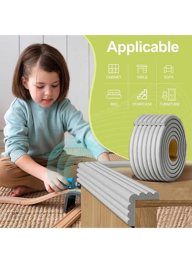 Comysubao 2/4/6 M Foam Safety Strips for Baby Kid, Safety Edge Protection Strip Edge Corner Guards Foam Roll Children Anti Collision Strip Extra Thick Foam Strip for Table Wall Corner with Double Side Tape (Grey) - Image 5