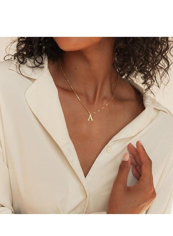Moon Initial Necklace for Women 14K Gold Plated Dainty Letter Necklace Tiny Silver Initial Pendant Name Necklace A Personalized Gift Trendy Jewelry - Image 3