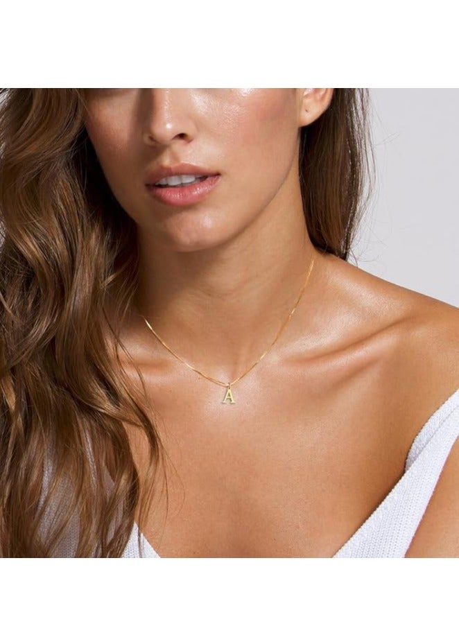 Moon Initial Necklace for Women 14K Gold Plated Dainty Letter Necklace Tiny Silver Initial Pendant Name Necklace A Personalized Gift Trendy Jewelry - Image 2