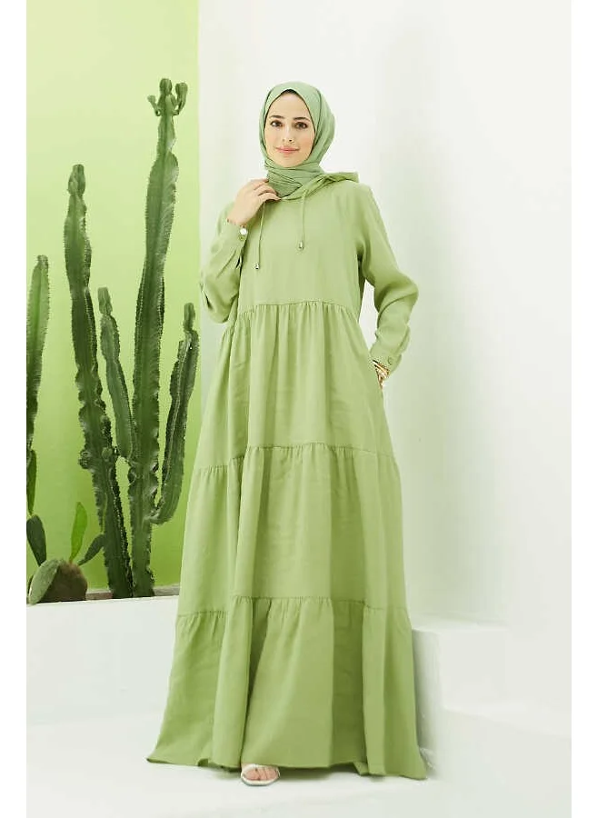 Neways 6531-MODAL Hooded Raglan Sleeve Dress Pistachio Green