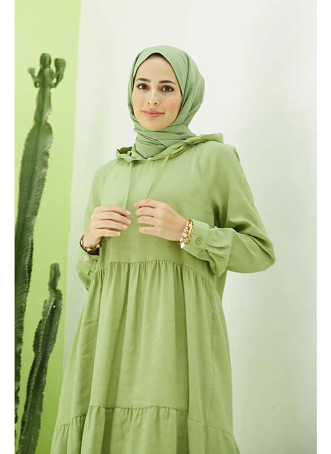 Neways 6531-MODAL Hooded Raglan Sleeve Dress Pistachio Green