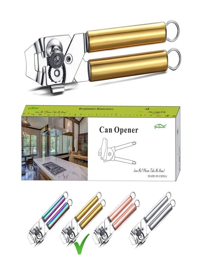Berglander Can Opener, Stainless Steel Gold Handle, Titainium Golden Plating Handle Hand Held, Smooth Edge Manual Can Opener, Heavy Duty (Gold) - Image 1