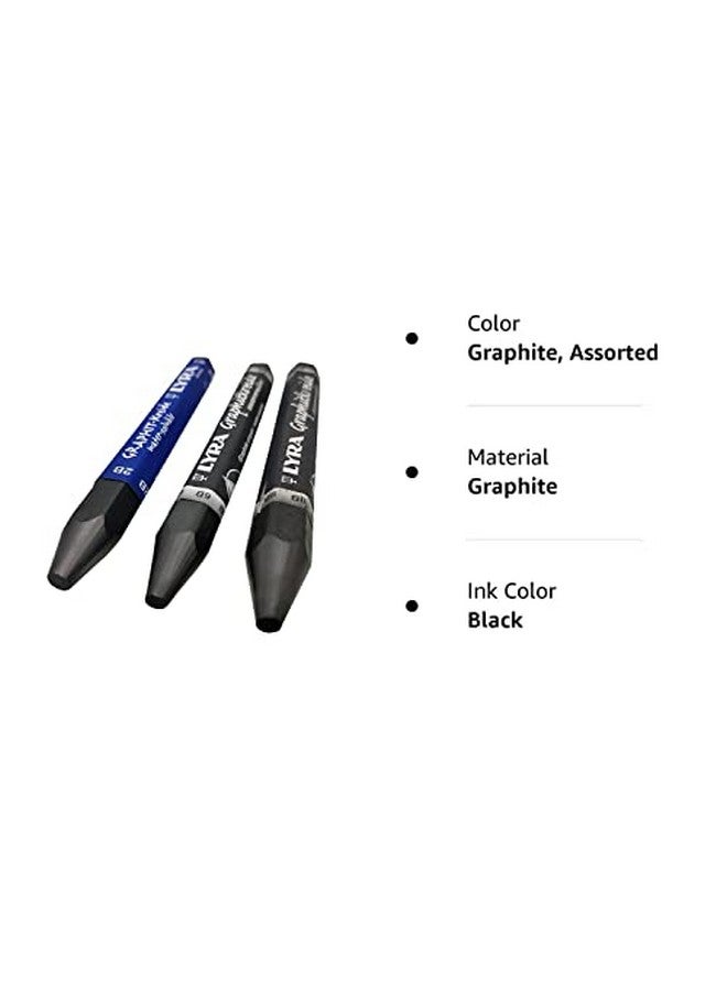 ليرا مجموعة عصا الجرافيت بدرجات متنوعة من عصا الجرافيت قابلة للذوبان في الماء وغير قابلة للذوبان 2B 6B 9B لوازم الرسم الفني لأقلام الرسم والتظليل 3 عصا تلوين (قابلة للذوبان في الماء) - Image 5