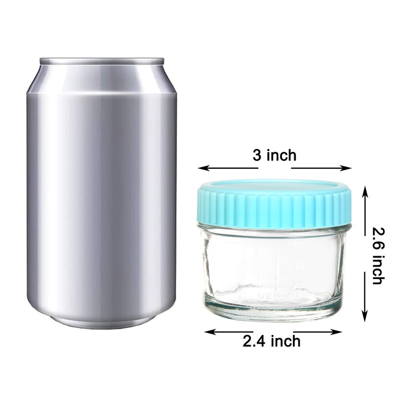 Youngever Glass Baby Food Storage, 4 Ounce Stackable Baby Food Glass Containers with Airtight Lids, Glass Jars with Lids, 8 Coastal Colors (8 Pack) - Image 2