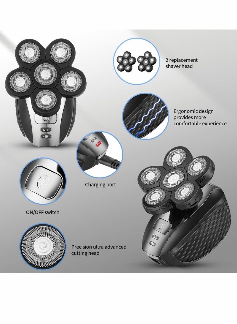 Electric Shaver for Men, 6D 7 in 1 Men Razors Rotary Head Shavers Cordless Bald Rechargeable Face and shaver Waterproof Razor Man Wet Dry Shaving Grooming - Image 2