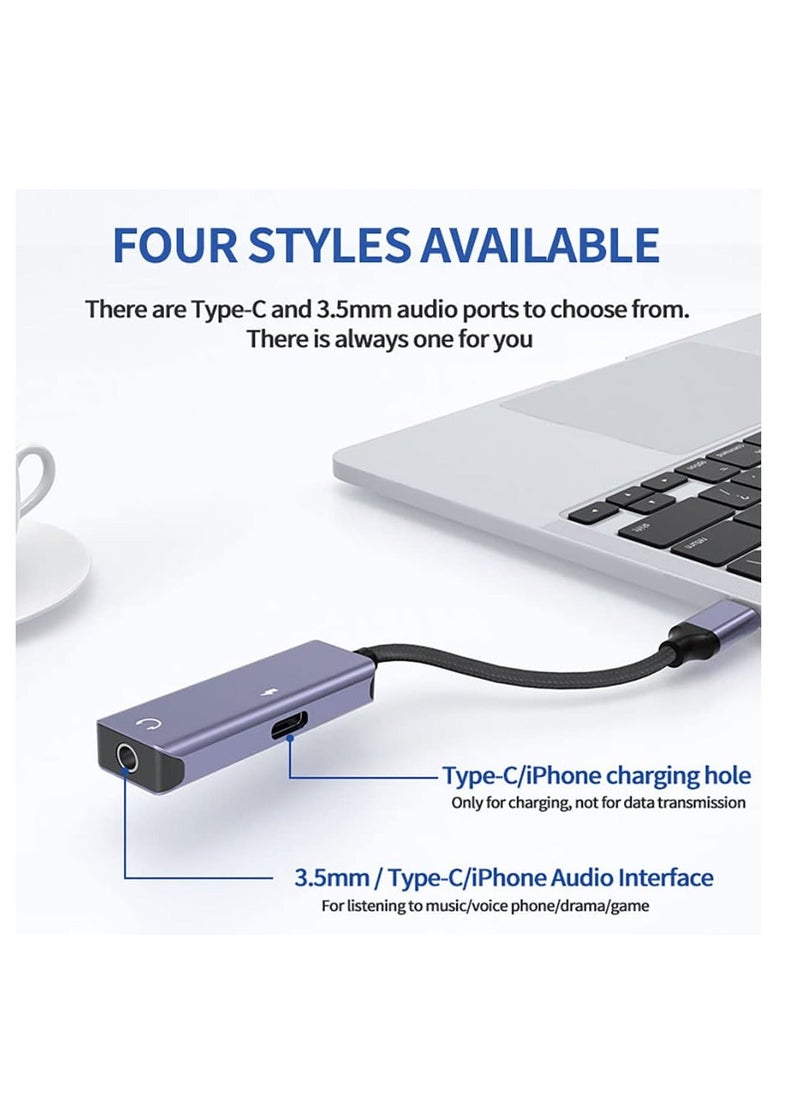 Y&D - USB c to 3.5mm Headphone and Charger Adapter,2-in-1 C PD 3.0 Charging Port Aux Audio Jack Fast Dongle Cable Cord Compatible with Samsung Galaxy S22 S21 S20, Google Pixel 4 3 XL - Image 1