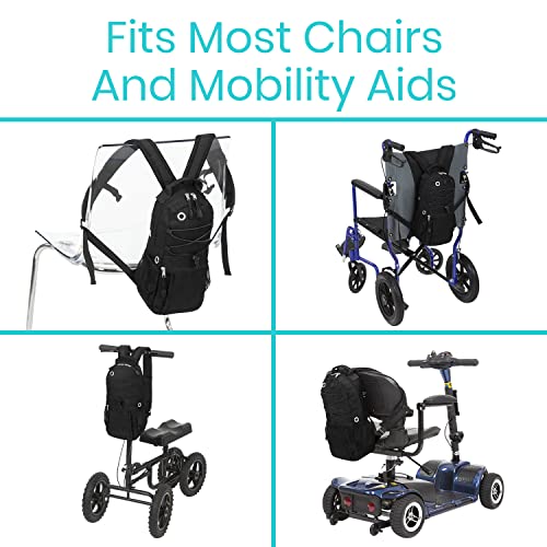 Vive Oxygen Tank Holder Bag - Portable Cylinder Backpack for Wheelchair & Walker - Adjustable Tank Carrying Accessories Bag for Shoulder, Rollator Walker, Scooter, Travel - Fits A, B, C, M2, ML6, M7 - Image 3