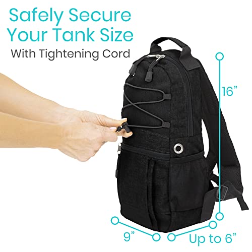 Vive Oxygen Tank Holder Bag - Portable Cylinder Backpack for Wheelchair & Walker - Adjustable Tank Carrying Accessories Bag for Shoulder, Rollator Walker, Scooter, Travel - Fits A, B, C, M2, ML6, M7 - Image 5