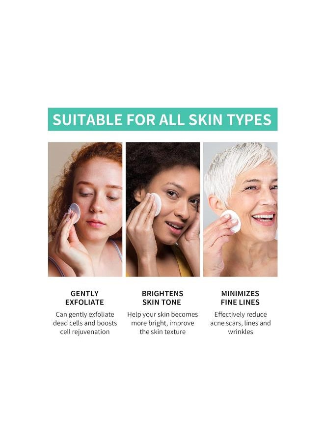 Generic - 35% Glycolic Acid Pads, 50 Pads AHA Resurfacing Peel Pads for Dark Spots, Acne, Fine Line + Turmeric and Vitamin C Face Serum, Anti Aging Serum for Face - Image 1